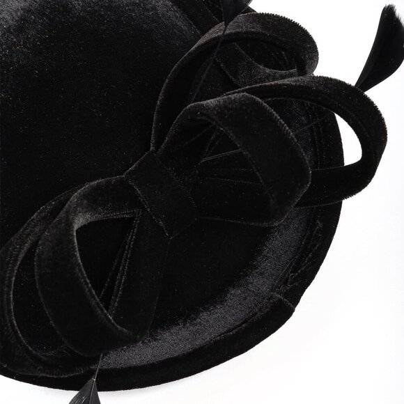 Women Velvet Fascinator Hat J-clip Stylish Elegant for Weddings Parties main image 4